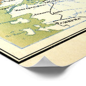 Poster 1928 Carte de l'ancienne Union soviétique URSS Rus (Coin)