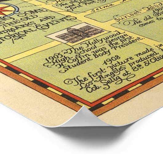Poster 1928 MAP de Old Hollywood (Coin)