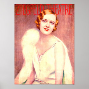 Poster 1928 Ziegfeld Théâtre couverture Marilyn Miller