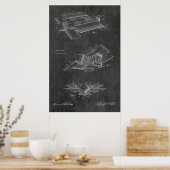 Poster 1929 Futuriste Avion Brevet d'Art Imprimer (Cuisine)