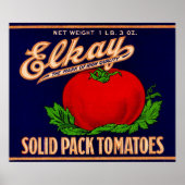 Poster 1930 Elkay Solid Pack Tomates peut étiquette (Devant)