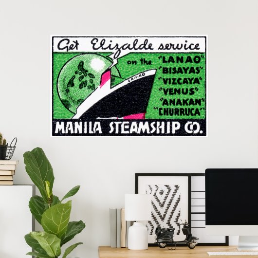 Poster 1930 Manila Steamship Company (Bureau à domicile)