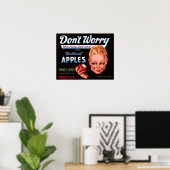 Poster 1930 Ne vous inquiétez pas étiquette de caisse de (Bureau à domicile)