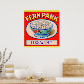 Poster 1930 s Fern Park hominy grits label (Cuisine)