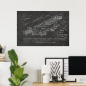 Poster 1930 Sécurité Avion Brevet d'art Imprimer (Bureau à domicile)