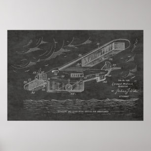 Poster 1930 Sécurité Avion Brevet d'art Imprimer