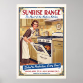 Poster 1930 Vintage Sunrise Range Oven Advertising (Devant)