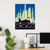 Poster 1930 Visite de Chicago (Bureau à domicile)