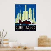 Poster 1930 Visite de Chicago (Cuisine)