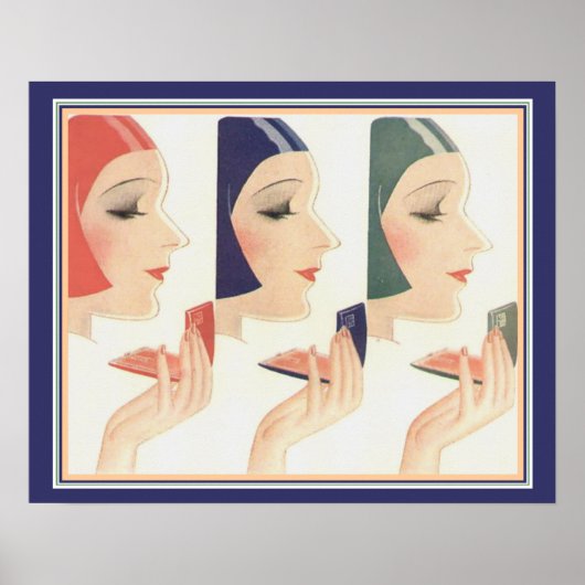 Poster 1930's Art Deco Compact Ad 16 x 20 (Devant)