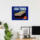 Poster 1930s Juridique Tender orange crate étiquette (Bureau à domicile)