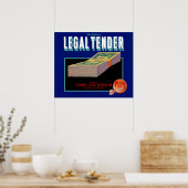 Poster 1930s Juridique Tender orange crate étiquette (Cuisine)