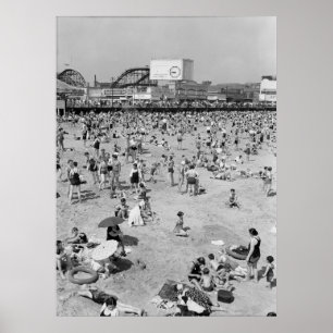 POSTER 1932-CONEY ISLAND-BOARDWALK