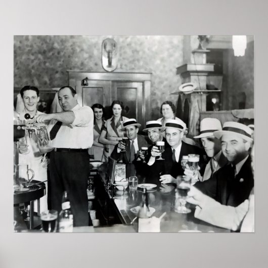 POSTER 1933 INTERDICTIONS FINS - TAPS FLOWING - CHEERS! (Devant)