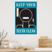 Poster 1936-38 Reproduction "Gardez vos dents propres" (Cuisine)