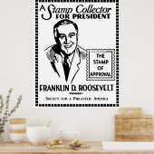 Poster 1936 Collecteur de timbres FDR pour Président (Cuisine)