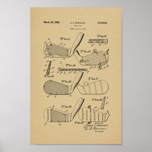 Poster 1936 Vintage Golf Club Patent Art Imprimer