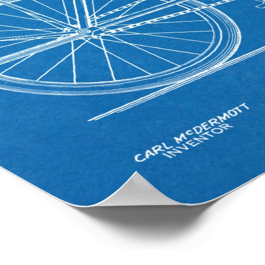 Poster 1937 Bicycle Headlamp Design Brevet Art Imprimer (Coin)