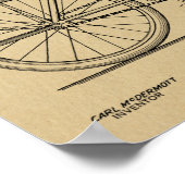 Poster 1937 Bicycle Headlamp Design Brevet Art Imprimer (Coin)