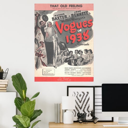 Poster 1937 Les Vogues de 1938, Ce Vieille Sentiment (Bureau à domicile)