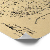 Poster 1937 Vintage Chiropractic Table Brevet Art Imprime (Coin)