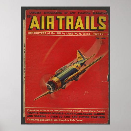 Poster 1938 Aviation Airplane Magazine Couverture Art Imp (Devant)