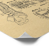 Poster 1938 Modèle de colonne vertébrale Vintage Art. (Coin)