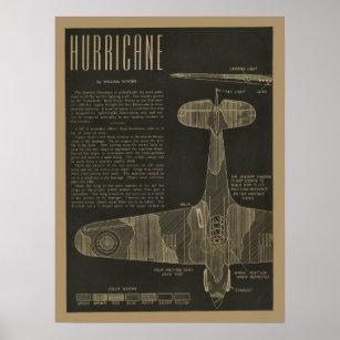 Poster 1938 Ouragan Avion Design Art
