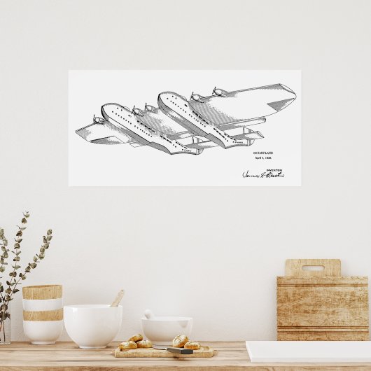 Poster 1939 Brevet d'Art d'avion Océan Imprimer (Cuisine)