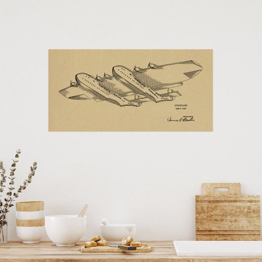 Poster 1939 Brevet d'Art d'avion Océan Imprimer (Cuisine)