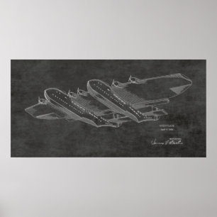 Poster 1939 Brevet d'Art d'avion Océan Imprimer