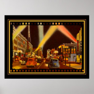 Poster 1940's Hollywood Blvd