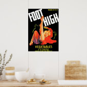 Poster 1940s marmite étiquette pied légumes hauts légumes (Cuisine)