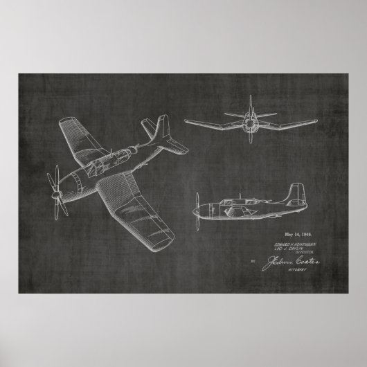Poster 1946 Brevet d'art d'avion militaire Imprimer (Devant)
