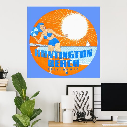 Poster 1947 Huntington Beach California (Bureau à domicile)