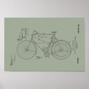Poster 1948 Vintage Schwinn Bicycle Patent Art Imprimer