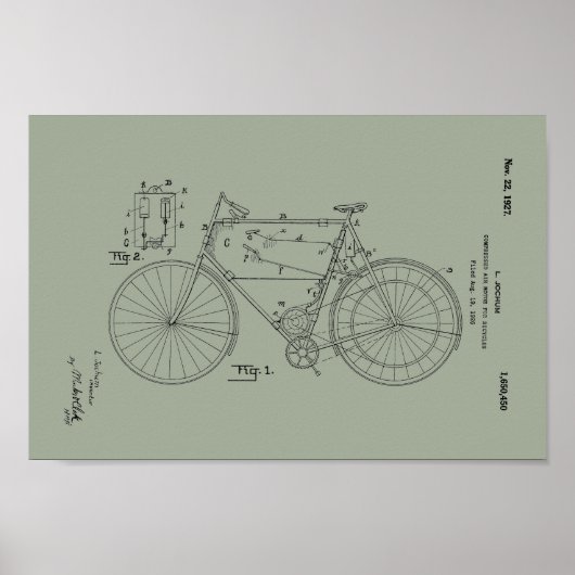 Poster 1948 Vintage Schwinn Bicycle Patent Art Imprimer (Devant)