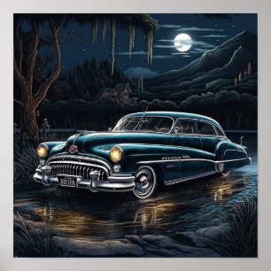 Poster 1950 Buick Roadmaster Lowrider Bomb Classic Car