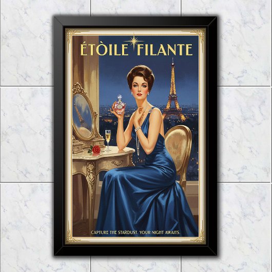 Poster 1950 Vintage Étoile Filante Perfume Advertising