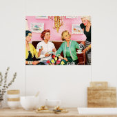 Poster 1950's Afternoon Tea Mid Century Modern Art Medium (Cuisine)