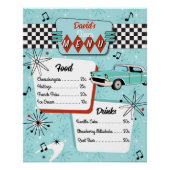 Poster 1950s Retro Diner Menu (Devant)