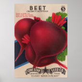 Poster 1950s seed packet beets  (Devant)