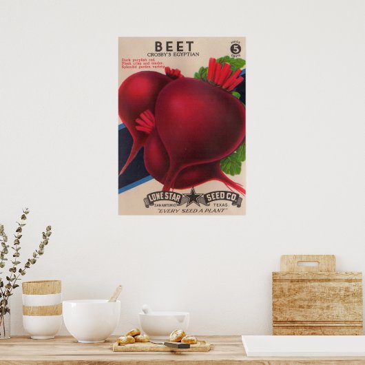 Poster 1950s seed packet beets  (Cuisine)