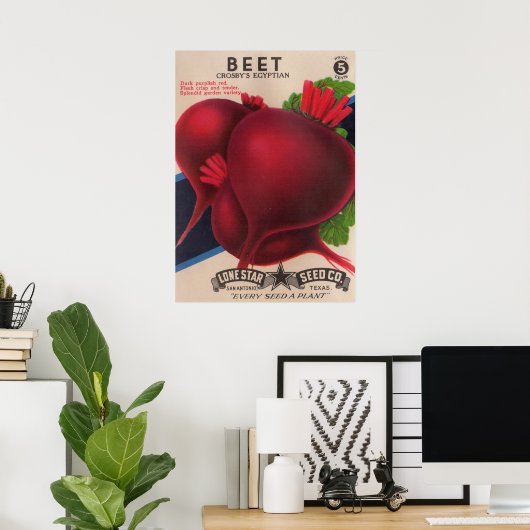 Poster 1950s seed packet beets  (Bureau à domicile)
