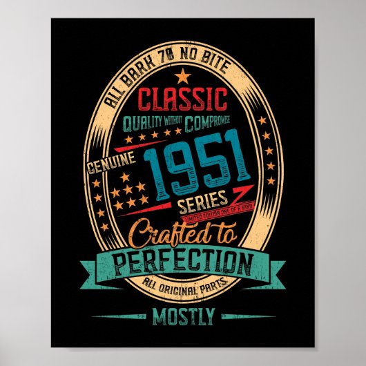 Poster 1951 71 ans 71e anniversaire Perfection artisanale (Devant)