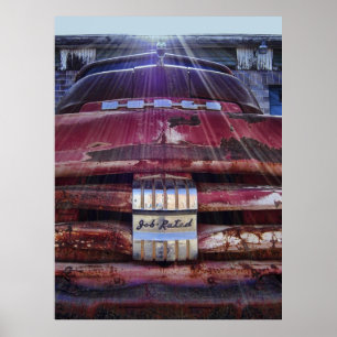 POSTER 1951 CAMION DE POUCE À COURSE DE POUCE