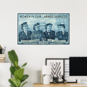 Poster 1952 Timbre des femmes dans les forces armées amér (Bureau à domicile)