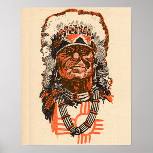 Poster 1955 Chef indien de la bande dessinée Billy the Ki