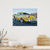 Poster 1956 chevy belair gasser à la bande de traînée (Cuisine)