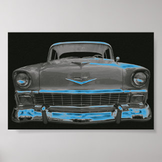 POSTER 1956 CHEVY "NEON BLUE GLOW"